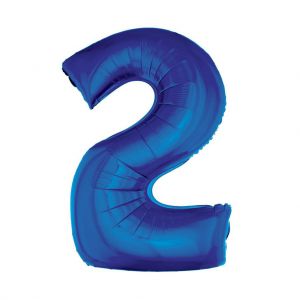 Folieballon Blauw 102 cm Cijfer 2