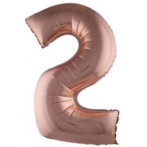 Folieballon Rosé Goud 102 cm Cijfer 2