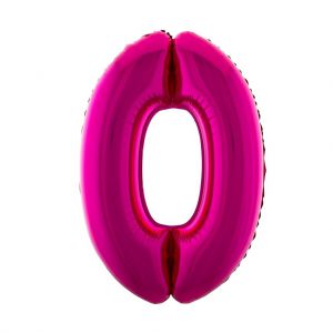 Folieballon Fuchsia 102 cm Cijfer 0