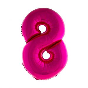 Folieballon Fuchsia 102 cm Cijfer 8