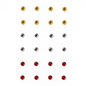 Plak diamantjes rond Rood/Wit/Geel