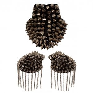 Luxe Epauletten Dames Spikes Grijs Metallic