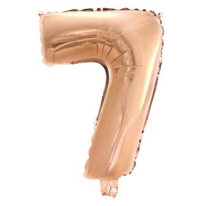 Folieballon Rose Gold Cijfer 7, 40 Cm