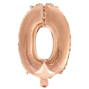 Folieballon Rose Gold Cijfer 0, 40 Cm