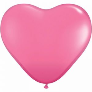 Hart ballonen roze 10 stuks (25 cm.)
