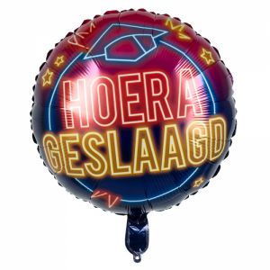 Folieballon Neon Hoera Geslaagd