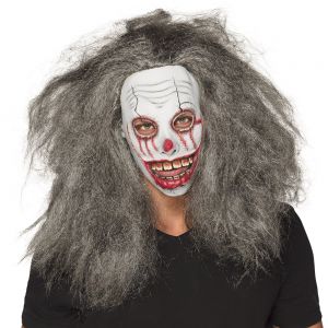 Latex Masker Clown Grijze Haren