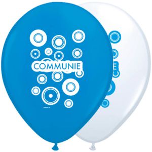 Ballonnen Communie Blauw/Wit