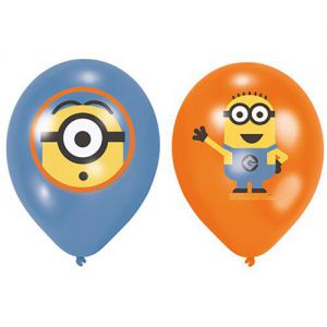 Set van 8 Minions ballonnen van 28 cm in blauw en oranje. Geschikt voor helium en lucht. Perfect voor kinderfeestje en Minions thema.