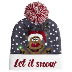 Kerstmuts Let it Snow met led licht