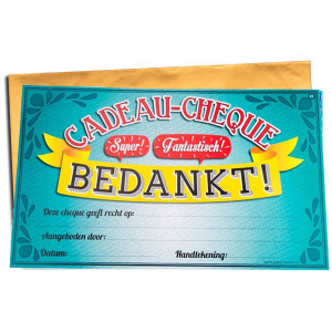 Cadeau Cheque Bedankt