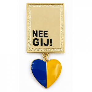 Speldje Hartje NEE GIJ Blauw Geel