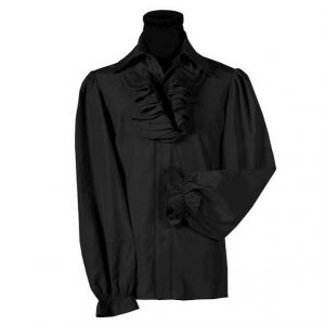 Herenblouse Jabot Luxe Zwart