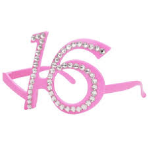 Bril 16 jaar Roze met Diamantjes