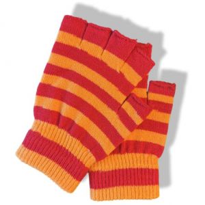 Kielegat Handschoenen Rood/Oranje Smal Gestreept Kids