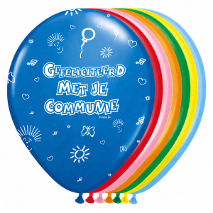 Ballonnen Communie Meerkleurig 8 stuks