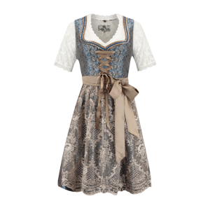 Dirndl 2-delig Jacquard blauw/koffie