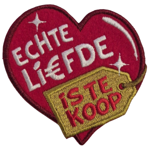 Embleem Nr. 626 Echte Liefde is te Koop