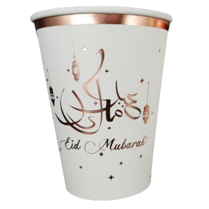 Bekers Eid Mubarak Rosé Goud/Wit