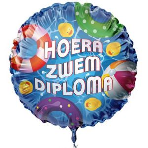 Folieballon Hoera Zwemdiploma