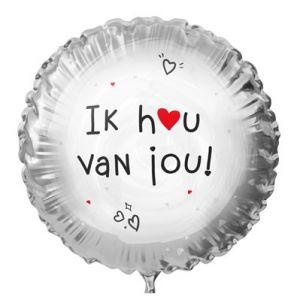 Folieballon Ik hou van Jou hartjes