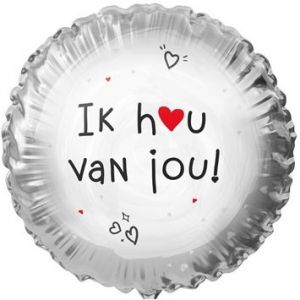 Folieballon Ik hou van Jou hartjes