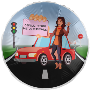 folieballon gefeliciteerd met je rijbewijs vrouw 43 cm