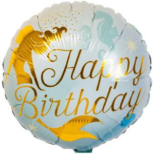 Folieballon Zeemeermin Happy Birthday