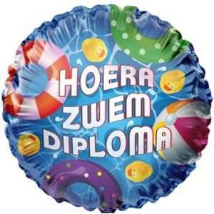 Folieballon Hoera Zwemdiploma