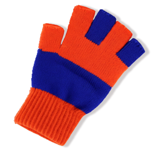 Handschoenen vingerloos Lampegat blauw oranje