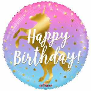 Folieballon Happy Birthday Unicorn