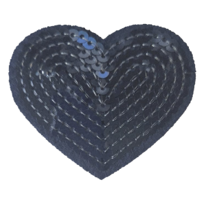 Embleem Nr.756 Hart Glitter Donkerblauw