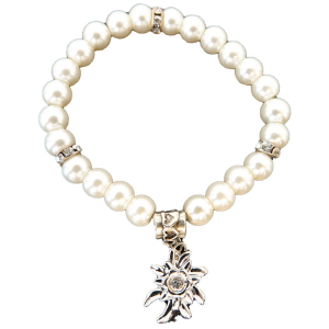 Oktoberfest Parel Armband Wit Edelweiss