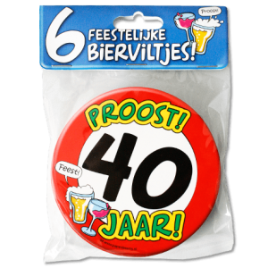 Bierviltjes 40 Jaar (6 stuks)