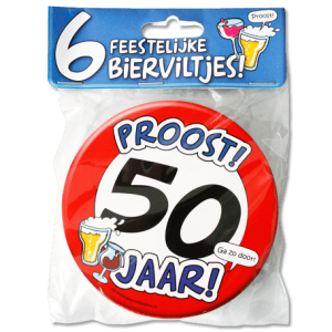 Bierviltjes 50 Jaar (6 stuks)