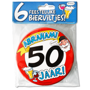 Bierviltjes 50 Jaar Abraham (6 stuks)