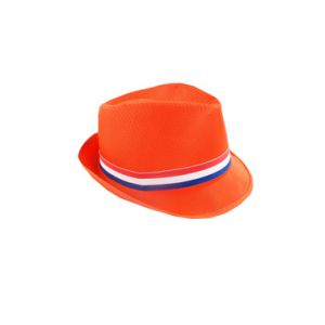 Fedora Hoed Oranje/Rood/Wit/Blauw