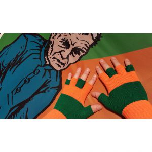 Kruikenstad Vingerloze Handschoenen Oranje/Groen