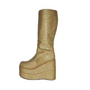 Glitterlaarzen Hoog Goud