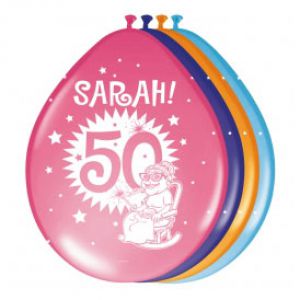 Ballonnen 50 jaar Sarah (8 stuks)