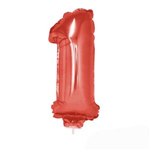Folieballon Rood Cijfer 1, 40 cm