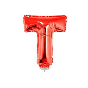 Folieballon Rood Letter T, 40 cm