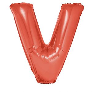 Folieballon Rood Letter V 102 cm