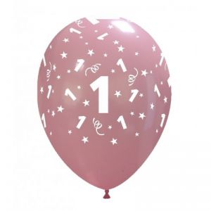 10 Ballonnen met opdruk cijfer 1