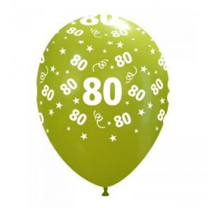 10 Ballonnen met opdruk cijfer 80