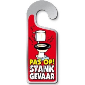 Deurhanger Pas Op! Stank Gevaar