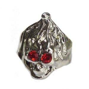 Ring doodskop zilver 1