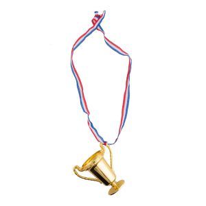 Ketting rood/wit/blauw met trofee