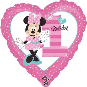 Folieballon 1 jaar Minnie Mouse