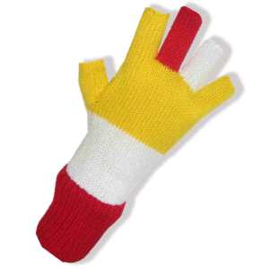 vingerloze Handschoenen Rood/Wit/Geel